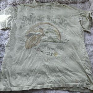 American Eagle Outfitters Light Yellow Graphic Tee